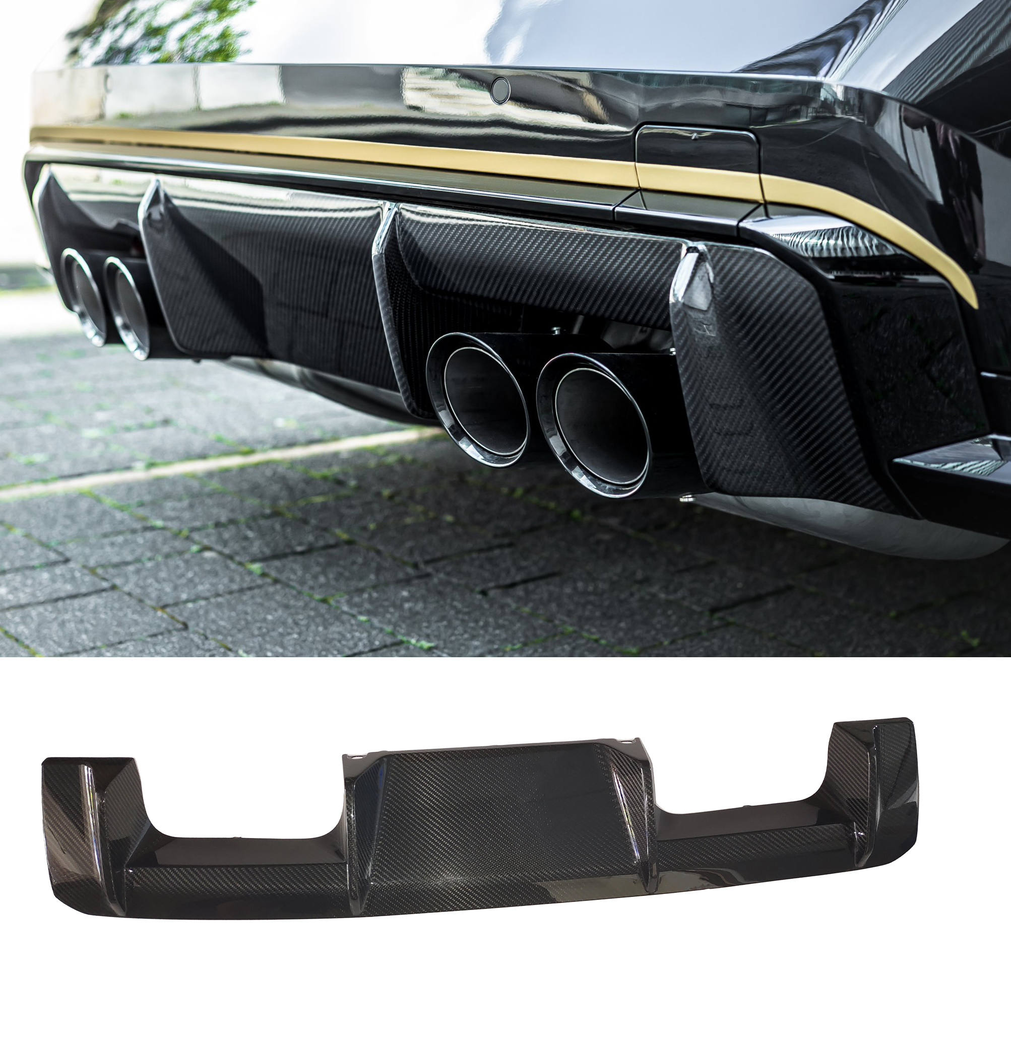 Prepreg Carbon Rear Lip Diffuser for BMW G80 M3 G82 G83 M4 2021 2022